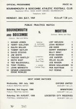Bournemouth & Boscombe Athletic v Greenock Morton 28-Jul-1969