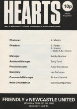 Heart of Midlothian v Newcastle United 04-Aug-1980