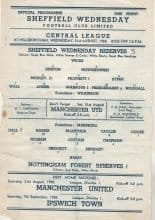 Sheffield Wednesday Reserves v Nottingham Forest Reserves 21-Aug-1968