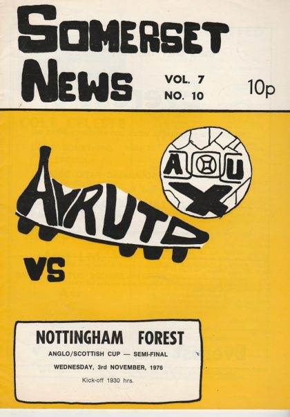 Ayr United v Nottingham Forest 03-Nov-1976