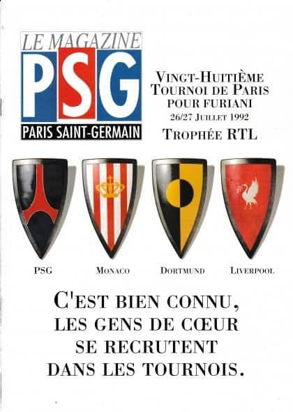 28th Paris Tournament feat Paris St Germain, AS Monaco, Borussia Dortmund, Liverpool 26/27-Jul-1992