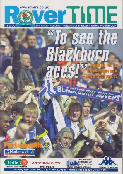 Blackburn Rovers v Portsmouth 29-Apr-2001
