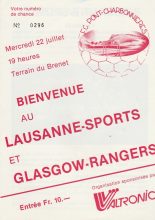 Lausanne Sports v Glasgow Rangers  22-Jul-1987