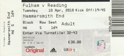 Fulham v Reading 10-Apr-2018