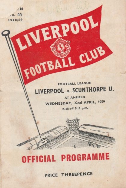 Liverpool v Scunthorpe United  22-Apr-1959