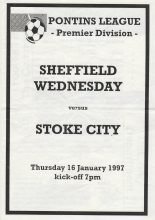 Sheffield Wednesday Reserves v Stoke City Reserves   16-Jan-1997