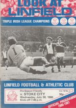 Linfield v Stoke City 30-Jul-1980