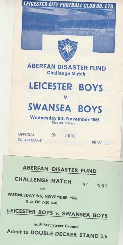 Leicester Boys v Swansea Boys 09-Nov-1966