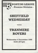 Sheffield Wednesday Reserves v Tranmere Rovers Reserves 04-Dec-1996