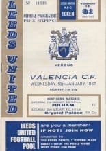 Leeds United v Valencia 18-Jan-1967