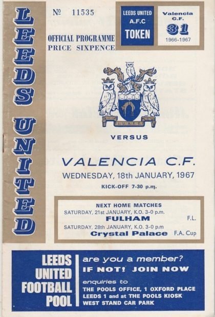 Leeds United v Valencia 18-Jan-1967