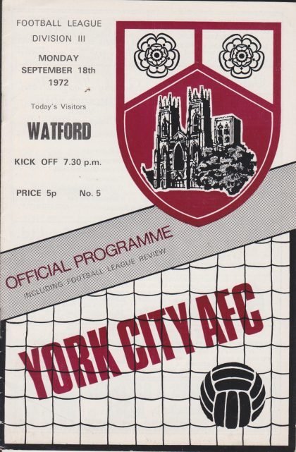 York City v Watford 18-Sep-1972