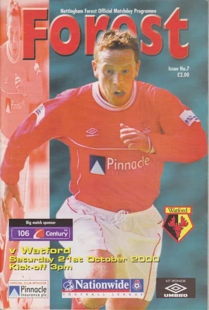 Nottingham Forest v Watford 21-Oct-2000