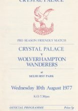 Crystal Palace v Wolverhampton Wanderers 10-Aug-1977