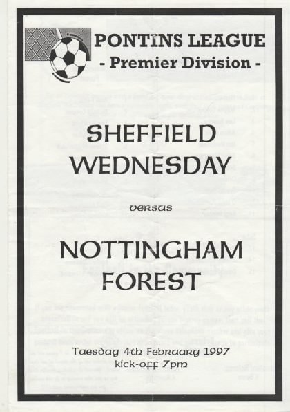 Sheffield Wednesday Reserves v Nottingham Forest Reserves  04-Feb-1997
