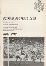 Fulham v Hull City 09-Oct-1971
