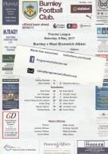 Burnley v West Bromwich Albion  06-May-2017
