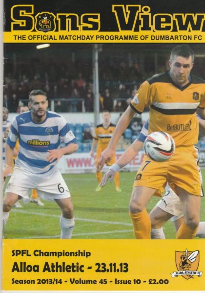 Dumbarton v Alloa Athletic  23-Nov-2013