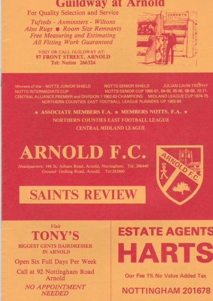 Arnold v Belper Town   30-Mar-1984