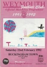 Weymouth v Buckingham Town  22-Feb-1992