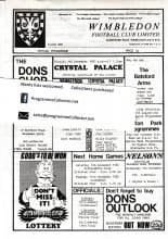 Wimbledon v Crystal Palace 04-Nov-1980
