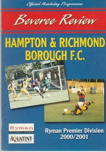 Hampton & Richmond Borough v Chesham United  02-Jan-2001