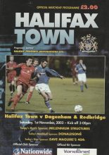 Halifax Town v Dagenham & Redbridge  01-Nov-2003
