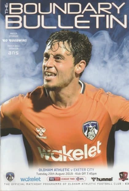Oldham Athletic v Exeter City  20-Aug-2019