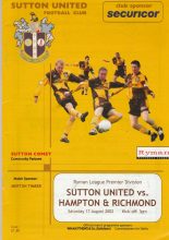 Sutton United v Hampton & Richmond Borough  17-Aug-2002