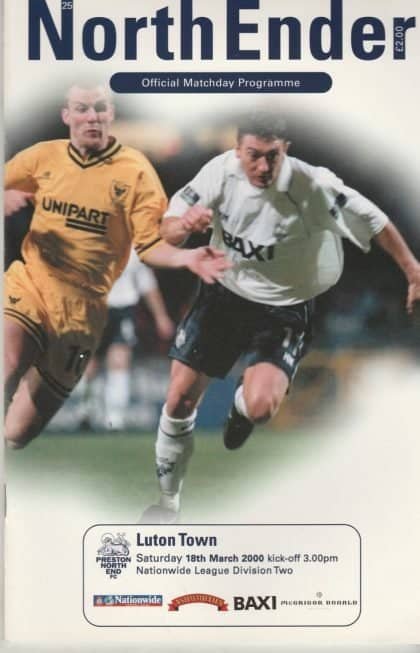 Preston North End v Luton Town 18-Mar-2000