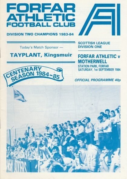 Forfar Athletic v Motherwell 01-Sep-1984