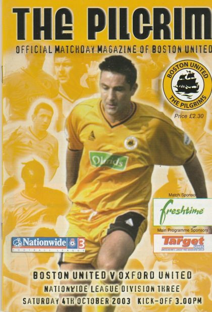Boston United v Oxford United  04-Oct-2003