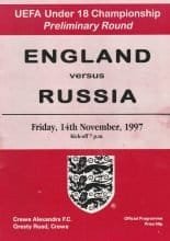 England u18 v Russia u18    14-Nov-1997
