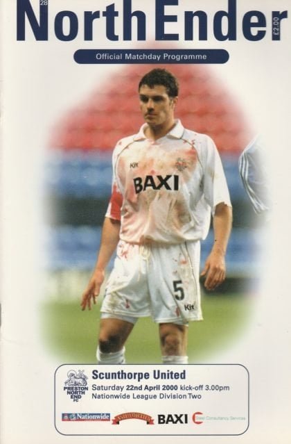 Preston North End v Scunthorpe United  22-Apr-2000
