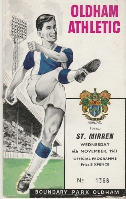 Oldham Athletic v St Mirren 06-Nov-1963