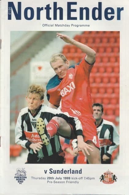 Preston North End v Sunderland  29-Jul-1999