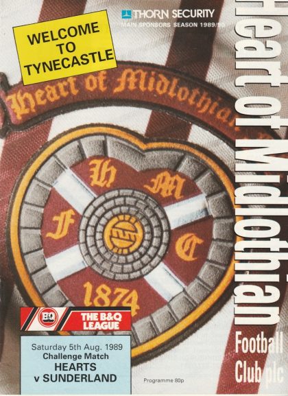 Heart of Midlothian v Sunderland 05-Aug-1989