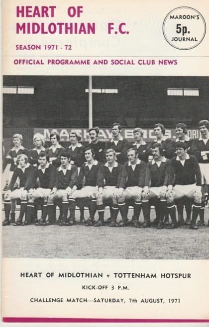 Heart of Midlothian v Tottenham Hotspur 07-Aug-1971
