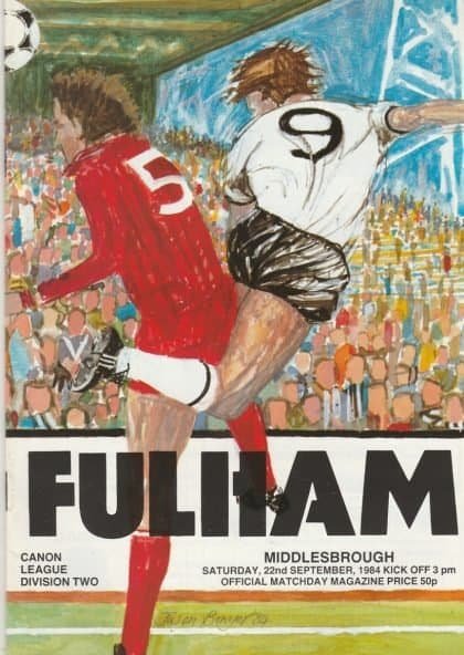 Fulham v Middlesbrough 22-Sep-1984