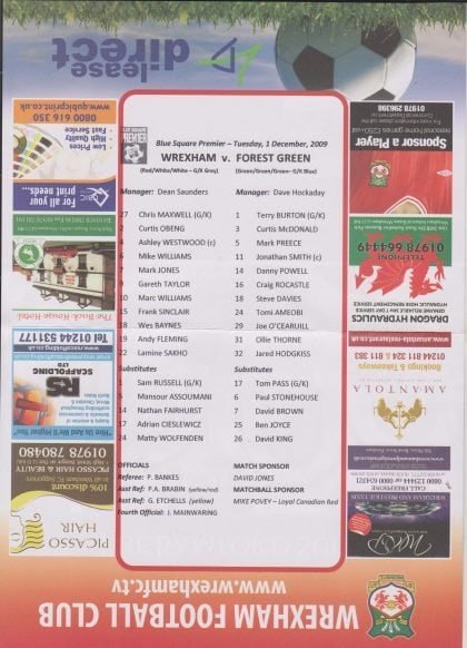 Wrexham v Forest Green Rovers 01-Dec-2009