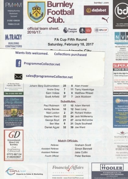 Burnley v Lincoln City 18-Feb-2017