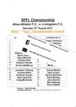 Alloa Athletic v Livingston  10-Aug-2013
