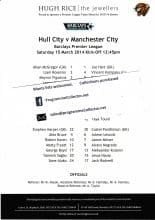 Hull City v Manchester City 15-Mar-2014