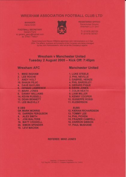 Wrexham v Manchester United 02-Aug-2005