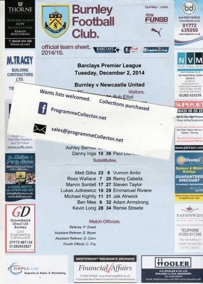 Burnley v Newcastle United 02-Dec-2014