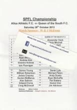 Alloa Athletic v Queen of the South  26-Oct-2013