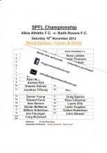 Alloa Athletic v Raith Rovers  16-Nov-2013