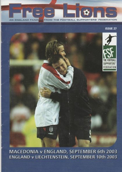Free Lions no27  Macedonia v England 06-Sep-2003 / England v Liechtenstein  10-Sep-2003