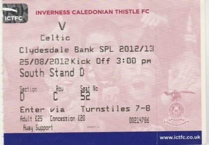Inverness Caledonian Thistle v Glasgow Celtic 25-Aug-2012