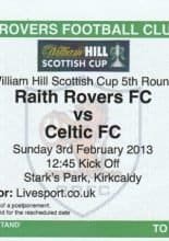 Raith Rovers v Glasgow Celtic 03-Feb-2013